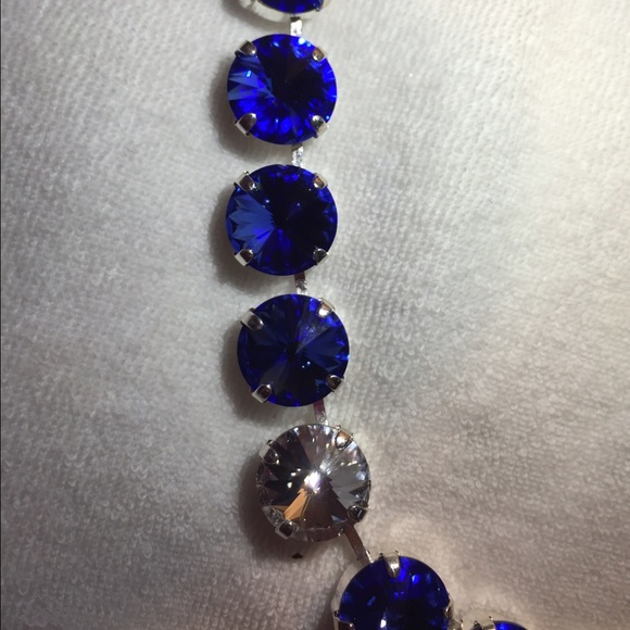 Blue Sapphire Swarovski Crystal Necklace - Picture 3 of 3