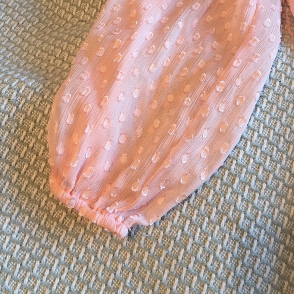 Sheer pink polka dot top! - Picture 2 of 3