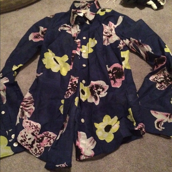 NWT jcrew factory flower button down