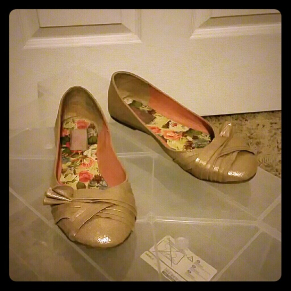 Jelly pop gold ballet flats