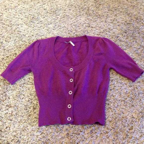 Purple cropped cardigan