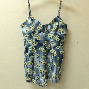 Sunflower strappy romper.