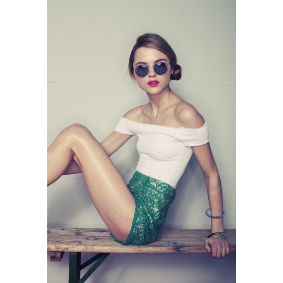 Lucca Couture Smocked Cropped Tee