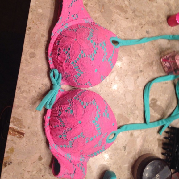 Victoria's Secret swimsuit. Pink and turquoise.