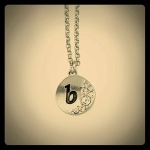 B monogram pendant and chain