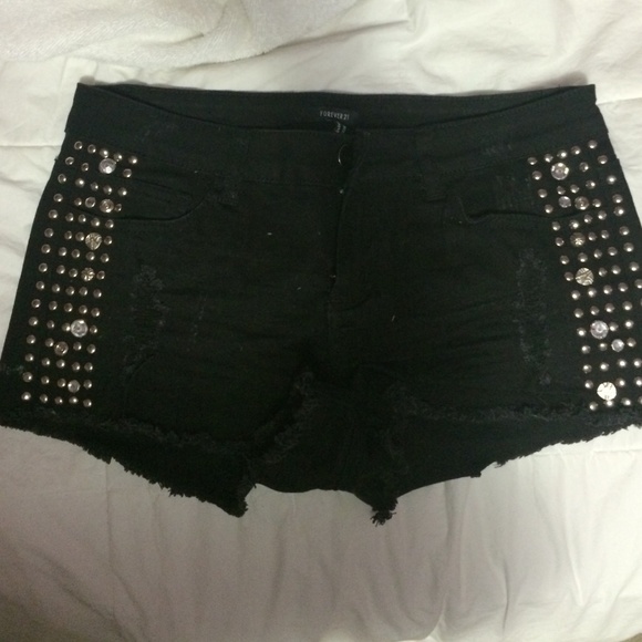Studded black shorts