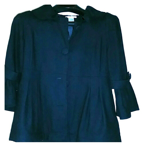 Peplum wool blazer (black)