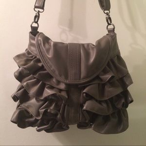 Grey Big Buddha Ruffle Purse
