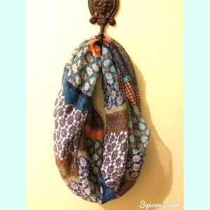 Sheer, patterned infinity scarf