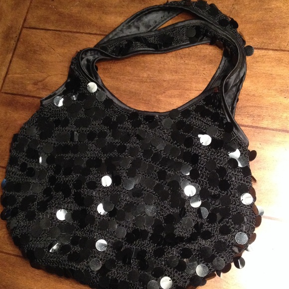 Black sequin tote