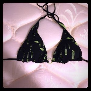 Black and Green Swim Top