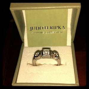 Judith Ripka sterling &Diamonique ring SIZE 10