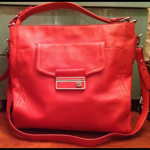 Calvin Klein Handbags - NWOT Calvin Klein Tangerine Glazed Leather Tote