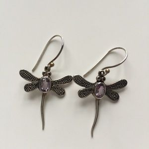 Silver dragonfly earrings