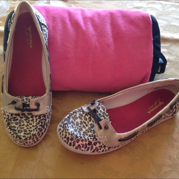 Animal print deck shoes with sequins - super cute