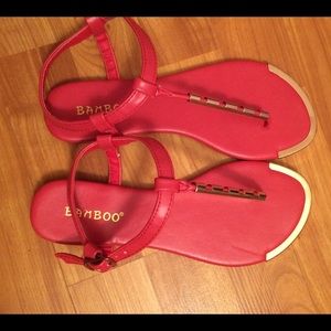 Stunning Bamboo Red & Gold Sandals. ✨