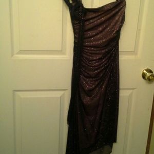 Dark purple sparkle cocktail/ homecoming dress