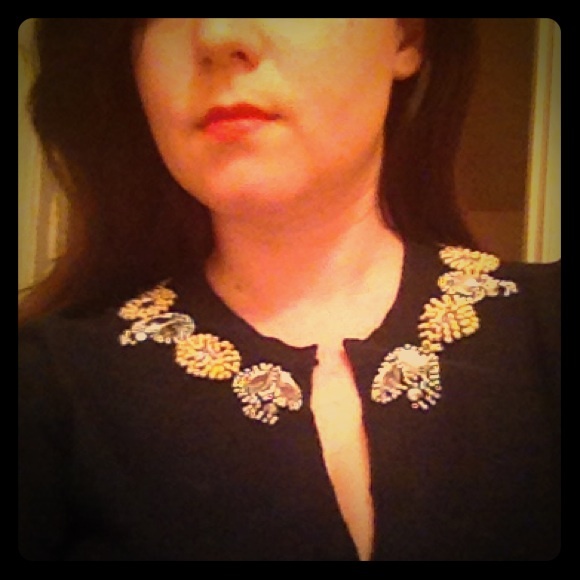 Embellished black cardigan