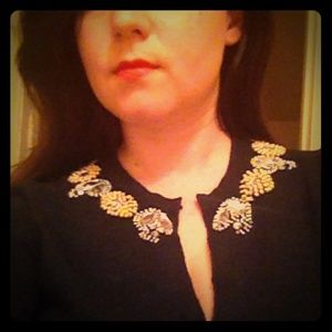 Embellished black cardigan