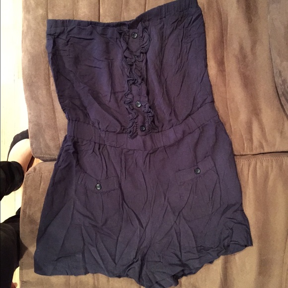 One piece navy blue onesie