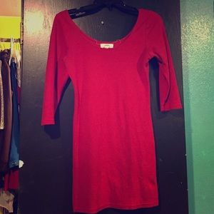Red body con dress