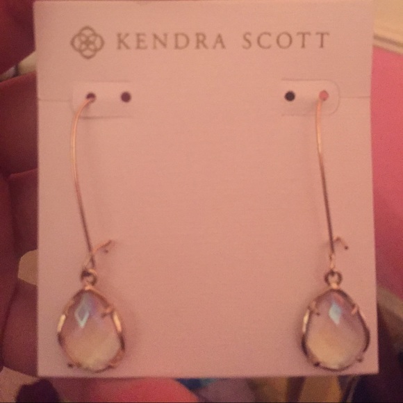 Kendra Scott clear iridescent earrings