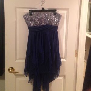 Royal blue layered formal dress