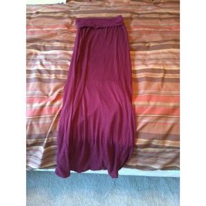 Long maroon skirt
