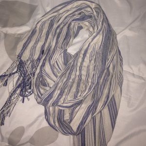 Striped Blue and Cream Scarf
