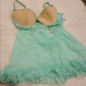 Sexy light blue/green lingerie