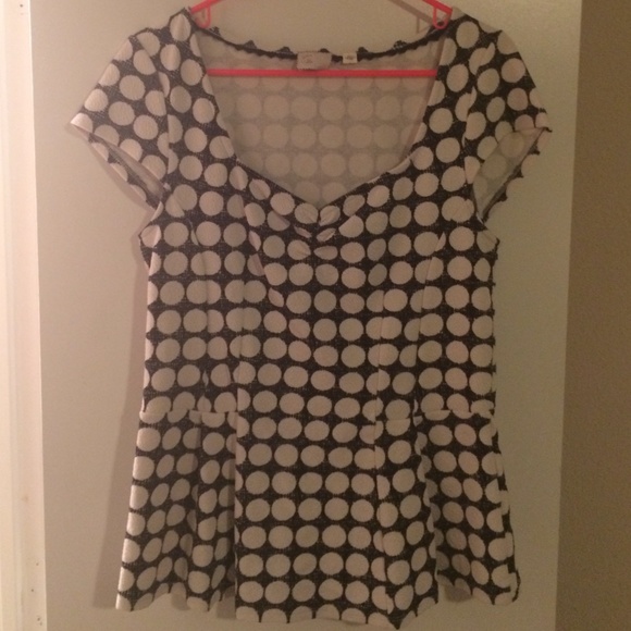 🍋NEW🍋 Anthropologie Dot Peplum Top