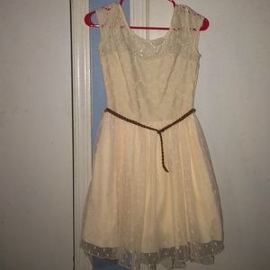 Cream lace and tulle dress