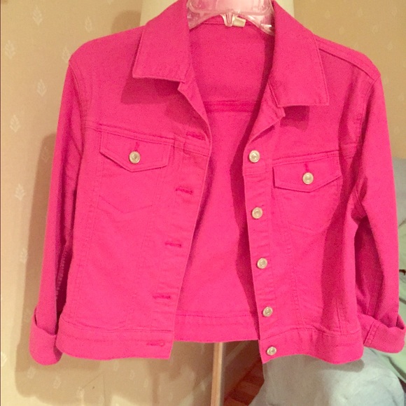 fuchsia denim jacket