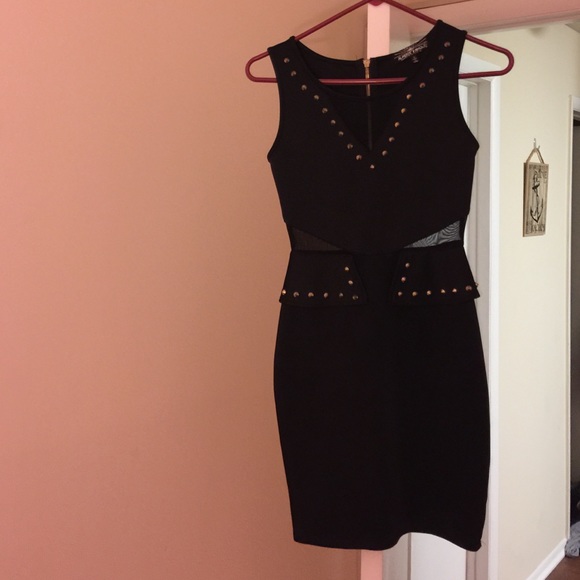 Black; gold studded dress