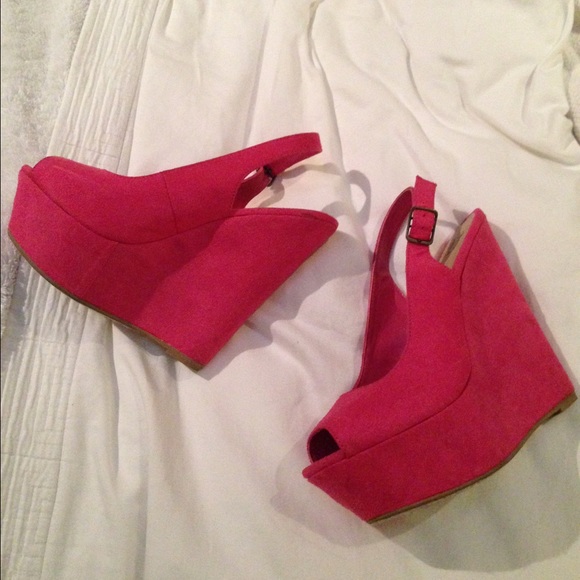 Bright pink heels