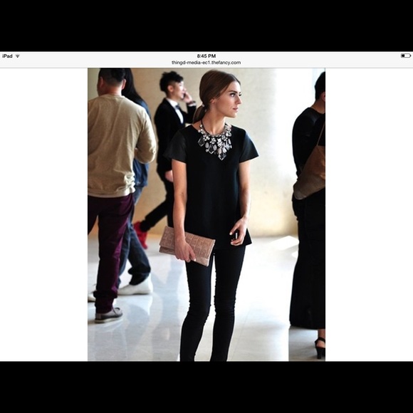 Zara knit top with leather sleeves