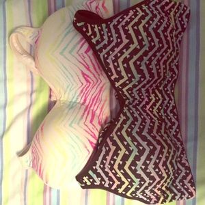 Pink Black Chevron Sports Bra