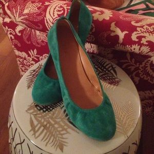 Suede J. Crew flats perfect for 2015 color trends!