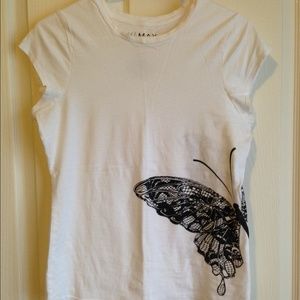 White tee with butterfly