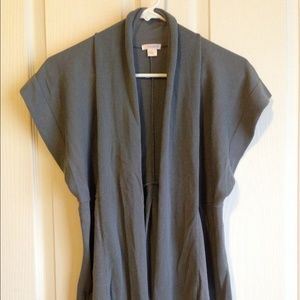 Grey open front cardigan
