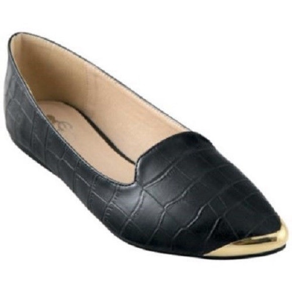 GC Shoes - GC Signature Prnt Crocodile Flat Black