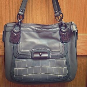 Coach grey leather satchel