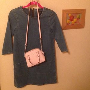 Topshop denim mini-dress, hello Spring.