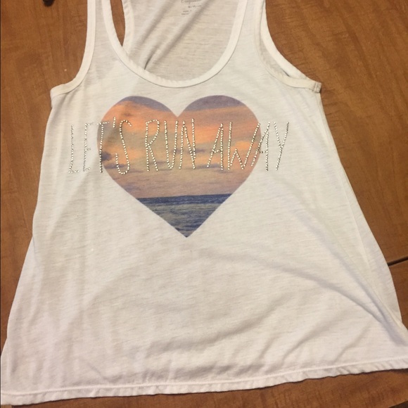 " let's run away" tank top