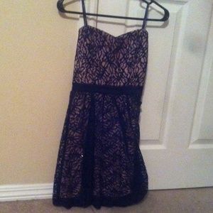 Formal Peach and Black Dress