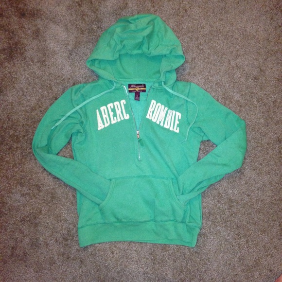 A&F kelly green hoodie w/ zipper  sz Medium