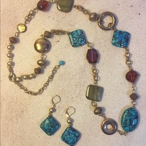 Turquoise Necklace & Earrings