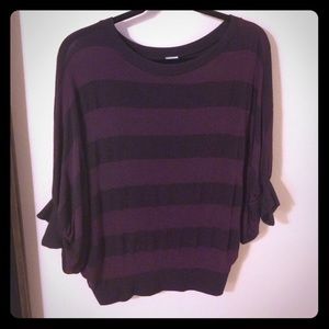 Purple striped dolman top