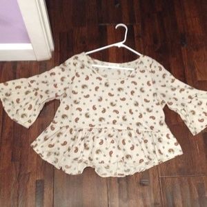 Really cute baby - doll paisley hipster top
