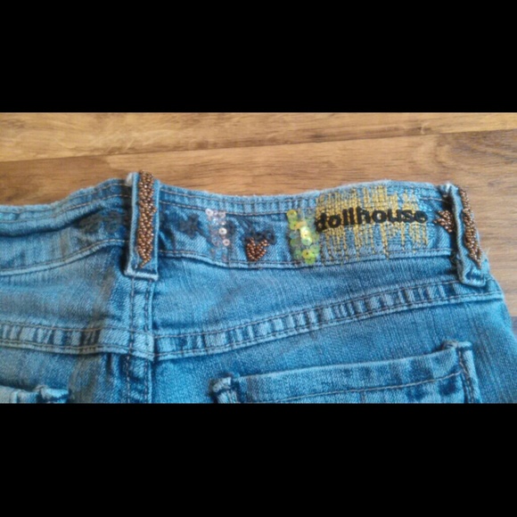 REDUCED! Beaded low rise hip hugger jeans